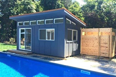 portable pool house with bathroom